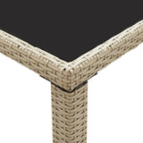 46449 Garden Table Beige 123x60x74 cm Poly Rattan