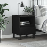 ZNTS Bedside Cabinet Black 40x35x50 cm Engineered Wood 830638