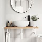 Basin Shelf Wall Mounted Steel and Solid Wood Acacia 3302664