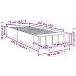 Bed Frame without Mattress White 75x190 cm Small Single 3280622