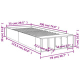 Bed Frame without Mattress White 75x190 cm Small Single 3280622