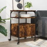 Printer Stand 3-Tier Smoked Oak 50x40x76 cm Engineered Wood 842293