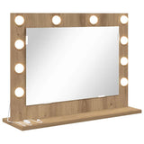 Vanity Mirror Rectangular Artisan Oak 60 x 45 x 18 cm 868316