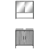 2 Piece Bathroom Furniture Set Grey Sonoma Engineered Wood 3214663