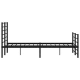 Metal Bed Frame without Mattress with Footboard Black 140x190cm 352337