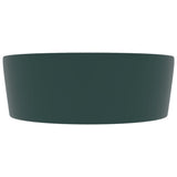 Luxury Wash Basin with Overflow Matt Dark Green 36x13 cm Ceramic 147036