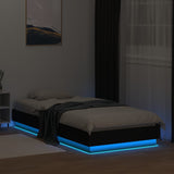 Bed Frame without Mattress with LED Lights Black 100x200 cm 839505
