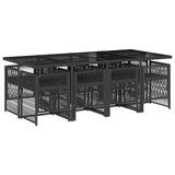 Garden Dining Set Black and cream white 3210918