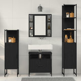 Bathroom Furniture Set 4 pcs Black Oak Engineered Wood 3334431