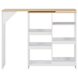 Bar Table with Moveable Shelf White 138x39x110 cm 280225