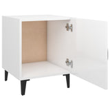 ZNTS Bedside Cabinets 2 pcs High Gloss White Engineered Wood 812073