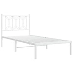 Metal Bed Frame without Mattress with Headboard White 75x190cm 376167