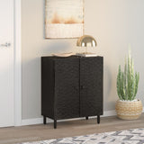 Side Cabinet Black 60x33x75 cm Solid Wood Mango 356821