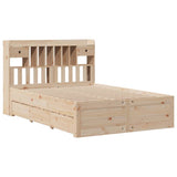 Bookcase Bed without Mattress 140x190 cm Solid Wood Pine 3308972