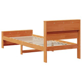 Bed Frame with Headboard Wax Brown 80 x 200 cm Engineered Wood 877238