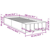 Bed Frame without Mattress Grey Sonoma 90x200 cm 3280613