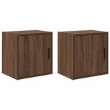 ZNTS Garage Wall Cabinets 2 pcs Brown Oak Engineered Wood 860638