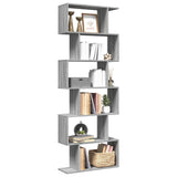 Room Divider Bookcase 6-Tier Grey Sonoma 70x24x193 cm Engineered Wood 858089
