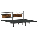 Bed Frame without Mattress Smoked Oak 200x200 cm Engineered Wood 4106750