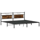 Bed Frame without Mattress Smoked Oak 200x200 cm Engineered Wood 4106750