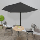Balcony Parasol with Aluminium Pole Black 300x155x223 cm Half 312504