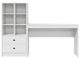 Desk with Drawer with Shelf with Storage 2 pcs White 3337321