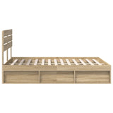 Bed Frame with Headboard Sonoma 140 x 200 cm Solid Pine Wood 3411409