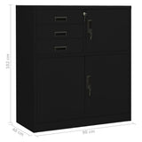 Office Cabinet Black 90x40x102 cm Steel 336407