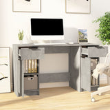 Desk with Side Cabinet Concrete Grey Engineered Wood 3115911