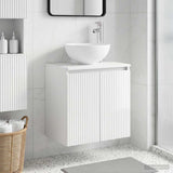 Wall-Mounted Sink Vanity High Gloss White 49.5 x 35 x 63 cm 890386
