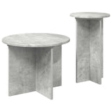 Side Table Set with Storage 2 pcs Concrete Grey Engineered Wood 8001031