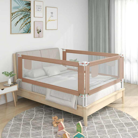 Toddler Safety Bed Rail Taupe 190x25 cm Fabric 10223