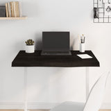 Table Top Dark Brown 80x60x cm Treated Solid Wood Oak 3156424