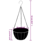 Hanging Planters 4 pcs with Coco Liners Black 35x52 cm Steel 319358