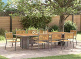 Garden Dining Set 9 pcs Grey and Brown Poly Rattan 3365447