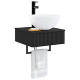 Wall-Mounted Wash Basin Black 40 x 41 x 40.5 cm Engineered Wood 890179