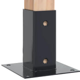 Post Bases Square 12 pcs Anthracite 61x61 mm Powder-coated Steel 42000023