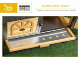 Outdoor Rabbit Hutch, with Run, Removable Tray, Asphalt Roof, 120 x 55.5 x 80cm T3398P554337