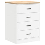 ZNTS Garage Storage Cabinet White 60x51x85 cm Solid Wood Pine 860598