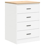 ZNTS Garage Storage Cabinet White 60x51x85 cm Solid Wood Pine 860598