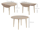 Folding Dining Table for 4, Round Drop Leaf Table, Modern Space Saving Small Kitchen Table with Wood T3398P343147