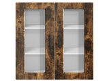 Wall Glass Cabinet PORTO Smoked Oak 60 x 31 x 80 cm 885440