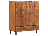 Highboard Acacia Brown Finish 60 x 33 x 100 cm Solid Mango Wood 4017930