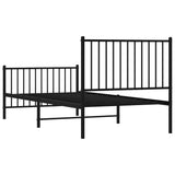Metal Bed Frame without Mattress with Footboard Black 90x200cm 350875