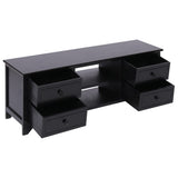 Tv Cabinet Black Solid Paulownia Wood, MDF 108 x 30 x 40 cm 338518