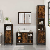 2 Piece Bathroom Furniture Set Smoked Oak Engineered Wood 3300912