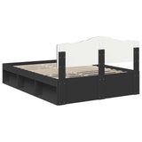 Bed Frame with Headboard Black 140 x 200 cm Solid Pine Wood 3412890