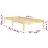 810002 Bed Frame without Mattress Solid Wood 90x200 cm