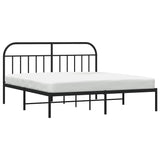Metal Bed Frame without Mattress with Headboard Black 180x200cm 353639