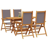 Garden Dining Set Folding 5 pcs Anthracite Solid Acacia Wood 3375744